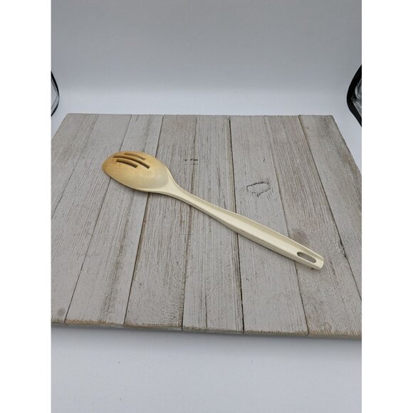 Vintage Foley #3 Almond Nylon Plastic Slotted Spoon 11" - Picture 4 of 6